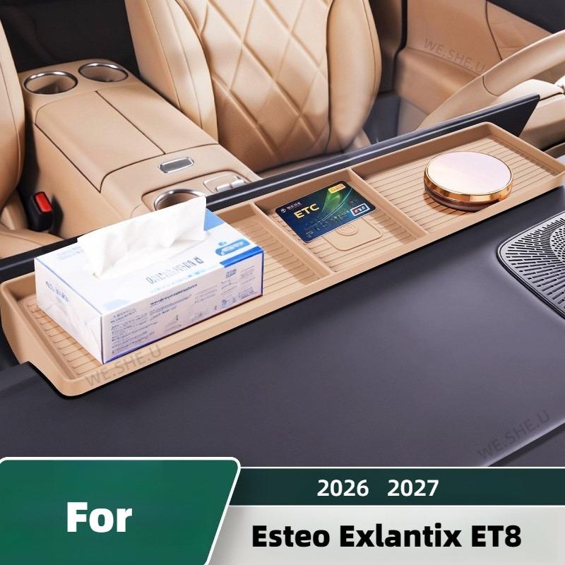For Esteo Exlantix ET8 2026 2027 Central Control Screen Rear Storage Box ETC Non Slip Organizer Car Interior Modification