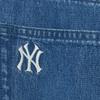 Джинсы женские с принтом букв MLB, широкие, свободный крой, стройнящие 3FDPV0261-50INS