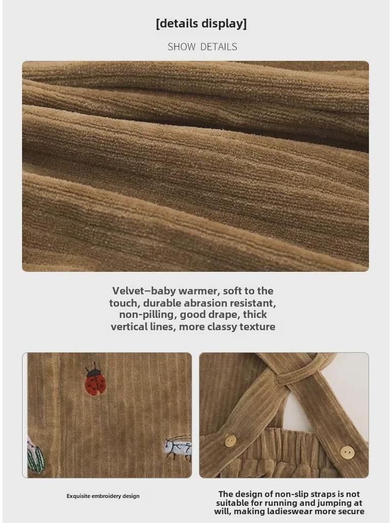 2025 Европейские и американские детские стильные комбинезоны осень/зима: Уличные штаны для мальчиков и девочек