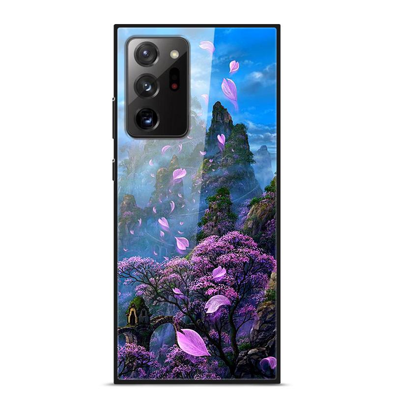 Стеклянный чехол для Samsung Galaxy S21 Note 20 Ultra Чехол Закаленное стекло Задняя крышка Для Samsung Note 20 S21 Ultra Чехол S21 S 21 Чехол