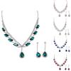 1 Set Bridal Jewelry Set Shiny Decoration Female Trendy Lightweight Sparkling Clavicle Chain Earrings for Banquet