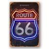Неоновая вывеска Route 66 Ретро Алюминиевый Неоновый Плакат Идеально для Бара Ресторана Уличное Винтажное Искусство