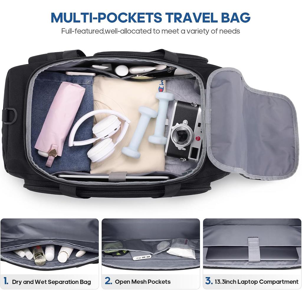 Спортивная сумка для мужчин и женщин с отделениями для обуви и ноутбука, спортивная дорожная сумка 3 в 1, рюкзак с защитой от кражи для ручной клади в самолете и на тренировках