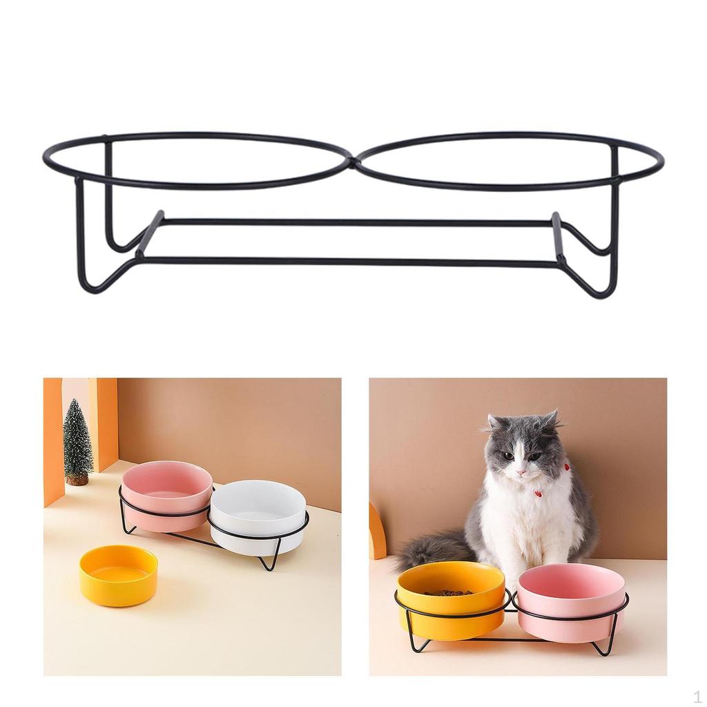 Elevated Bowl Stand Carrier Solid Metal Lightweight Accessories Iron Frame Feeding Station for Dogs