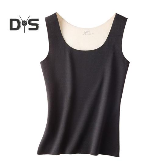 Autumn Winter DE Velvet Thermal Vest U Neck Sleeveless Tank Top Solid Color Seamless Warm Underwear Bottoming Tops
