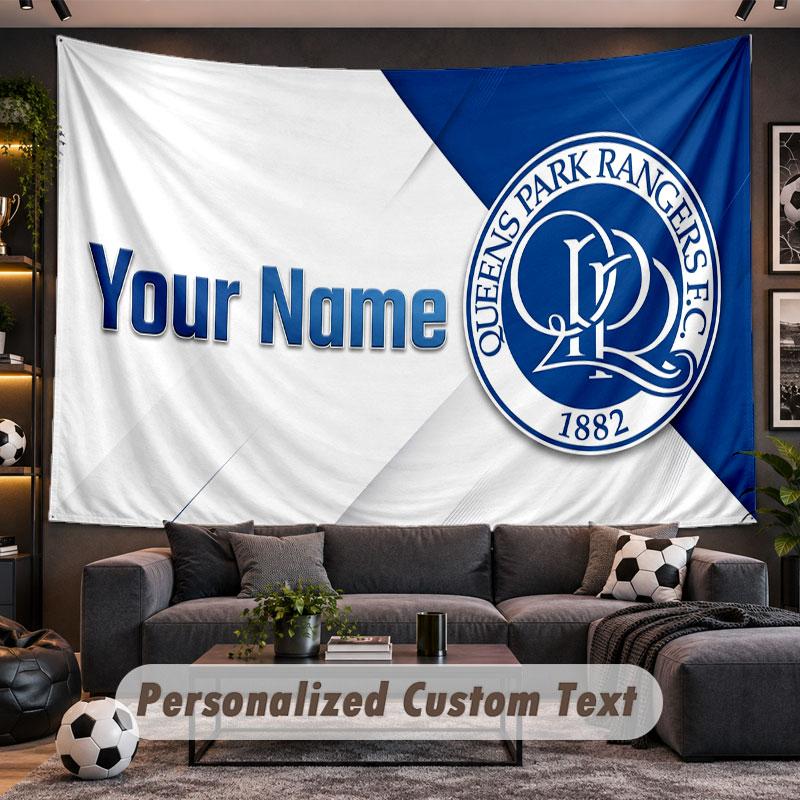 Wall Hanging Tapestry Custom NameQueens Park Rangers Pattern Personalized Printed Fabric Wall Decor
