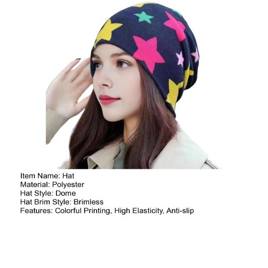 Women Thermal Hat Cycling Neck Warmer Lightweight Colorful Printing Headband High Elasticity