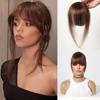HAIRCUBE 100% Human Hair Bangs OverHead Clip In Hair Extensions Brown Natural Hairs Wispy Bangs Fringe Hairpieces for Women In Air Bangs