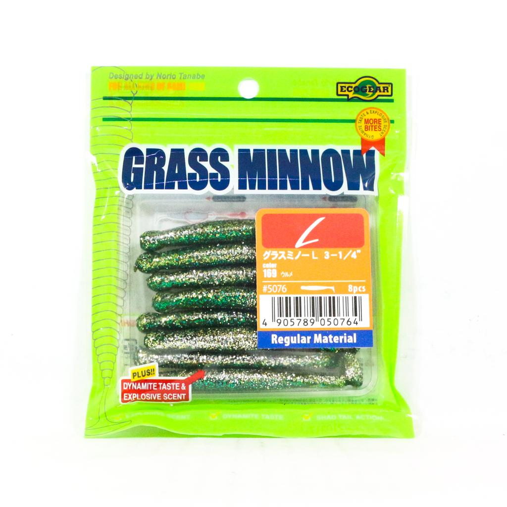 Ecogear Мягкая приманка Grass Minnow L 3-1/4 дюйма 8 штук в упаковке 169 (0764)