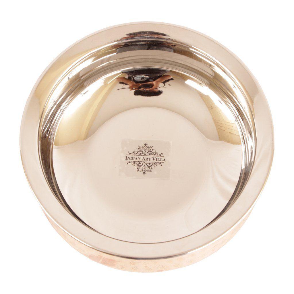 Steel Copper Serving Handi Bowl, Serveware & Tableware, Home Restaurant, Volume-750 ML, Pack of 1