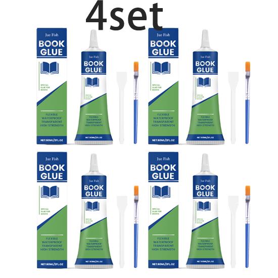 Jue Fish book repair glue, neutral, mild, transparent, quick-drying paper files, suitable for strong bonding and portable use 1set