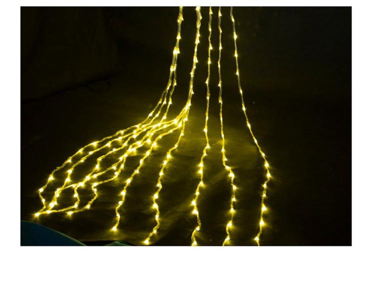 Водонепроницаемые светодиодные гирлянды-водопады - Наружные декоративные бегущие гирлянды-занавесы.