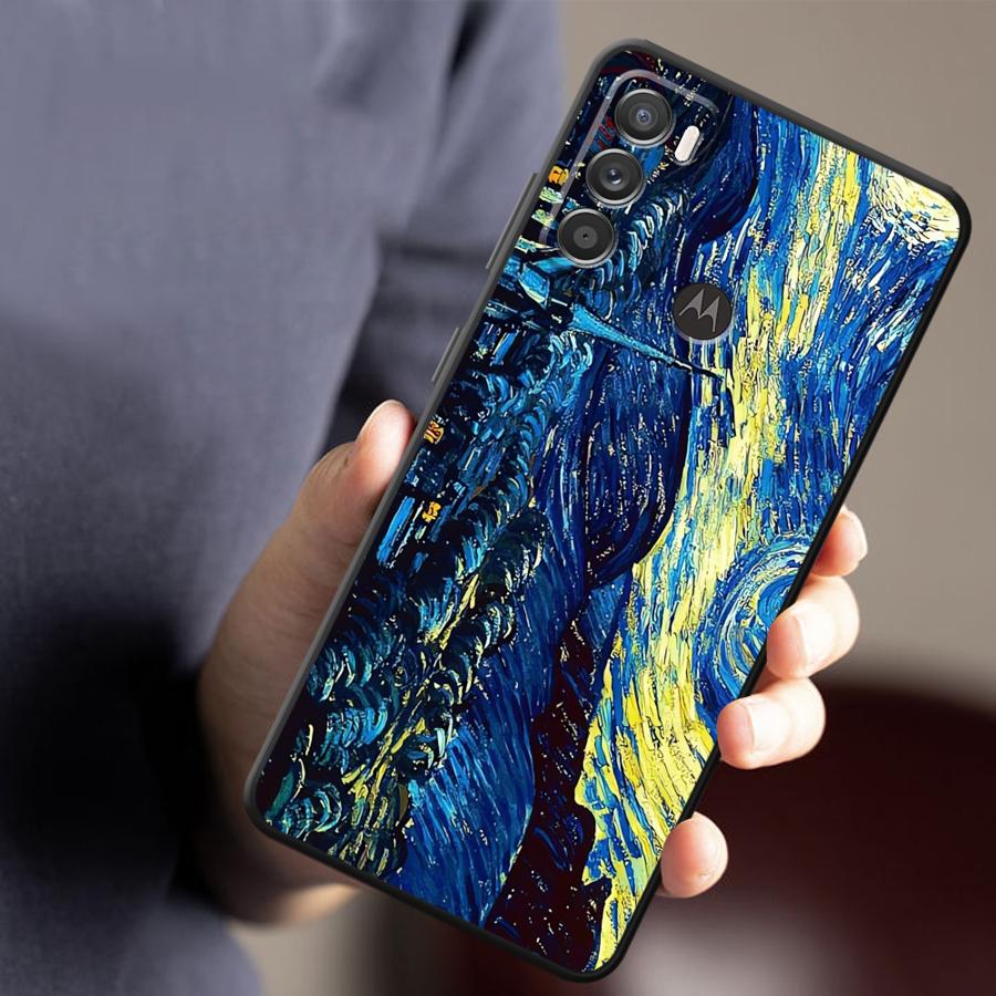 Van Gogh Starry Night Case for Motorola Moto G52 G60s Edge 20 Pro 30 Lite G71 G50 G51 G73 G32 G22 Edge40 G53 G30 Phone Cover