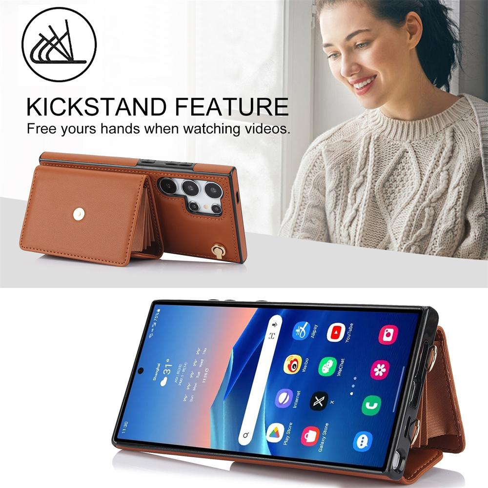 Strap Wallet Diagonal Phone Case Case For Samsung Galaxy S24 S23 S22 Plus Note 20 Ultra S21 Fe A13 A52 A53 A14 A54 Card Holder Leather Cover