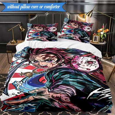 Anime Slayer Adventure 3pcs K-pop Music Group Bedding set,Ideal for Bedroom, Dormitory,Including Duvet Cover And 2pcs Pillowcases,Fan Gifts