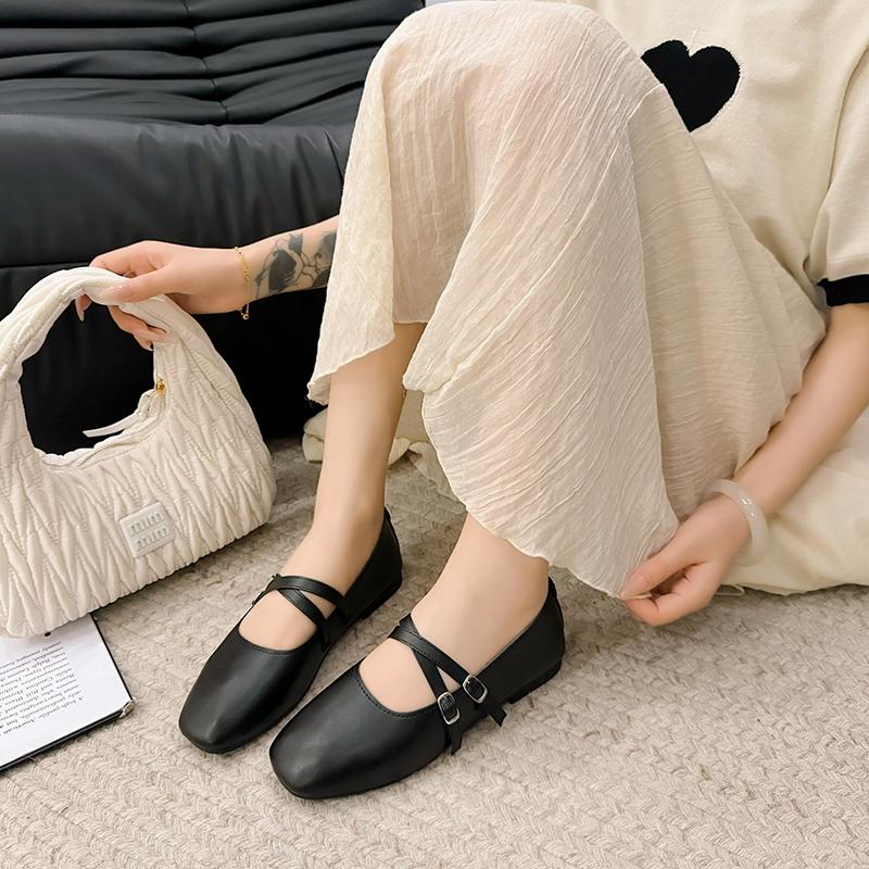 New ballet shoes for women wearing Mary Jane flat bottomed shallow mouth single shoes