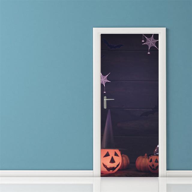 3D серые обои ужасов для украшения Хэллоуина, наклейка на дверь, самоклеящаяся водонепроницаемая наклейка на стену из ПВХ, декор для вечеринки, фреска с зомби