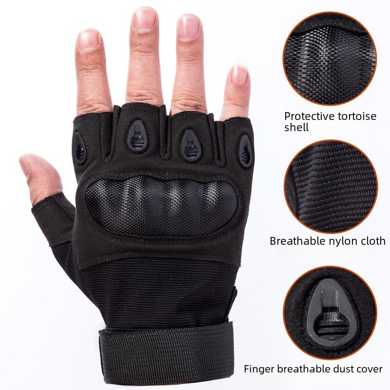 Тактические перчатки Black Hawk Half-Finger — нескользящие, износостойкие ультрафибровые перчатки для езды на велосипеде на открытом воздухе, занятий спортом и фитнесом.