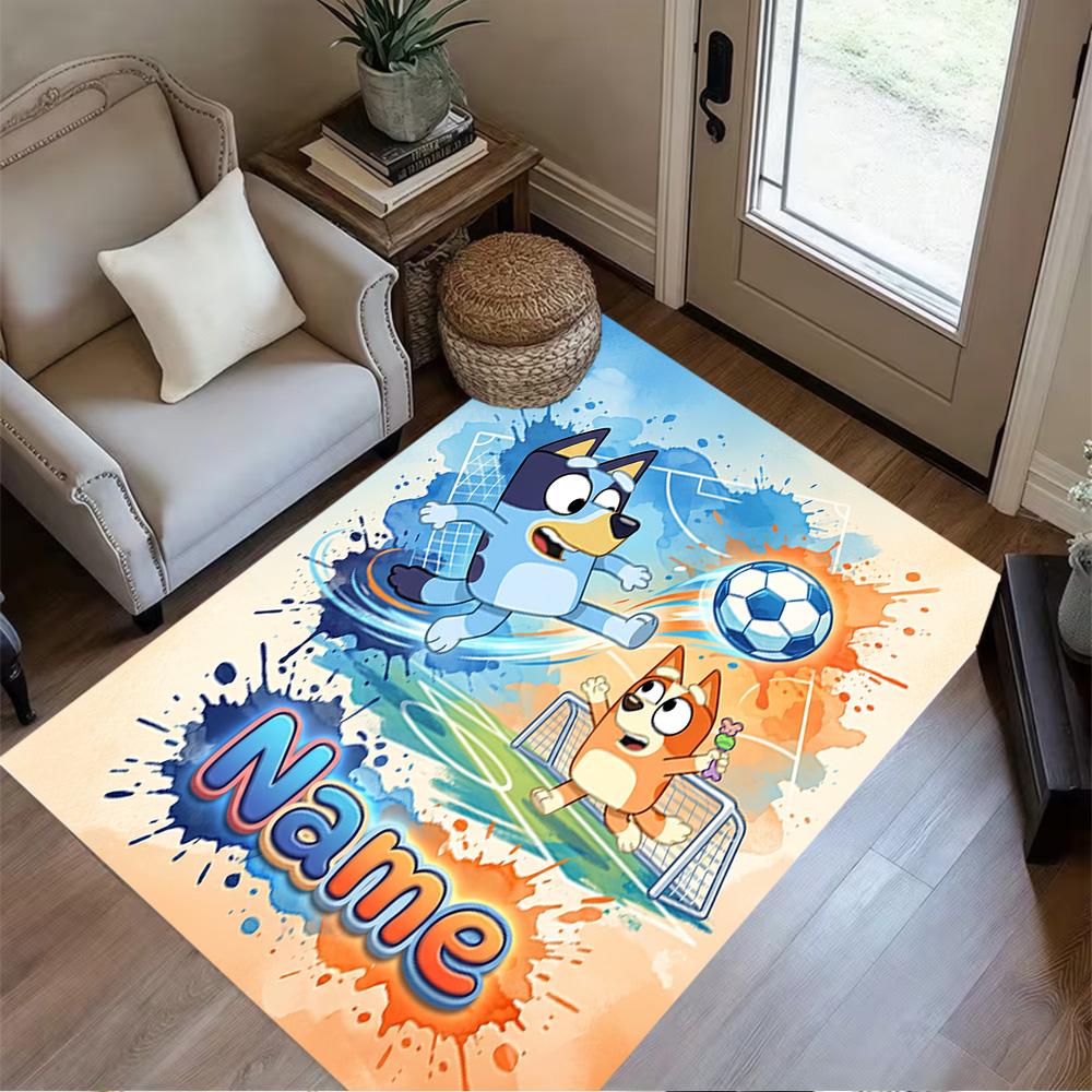 Halloween Soccer Fun Customize Your Name Floor Rug Office Rug Design for Outdoor Dormitory Hallway Decorate room Anti-slip Rug Office home decor