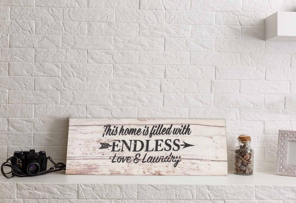 Inkdotpot Stretched Canvas Quotes Wall Art Decor, This Home Is Filled With Endless Love & Laundry Wall Decor-twoRustic Wall Art Sign