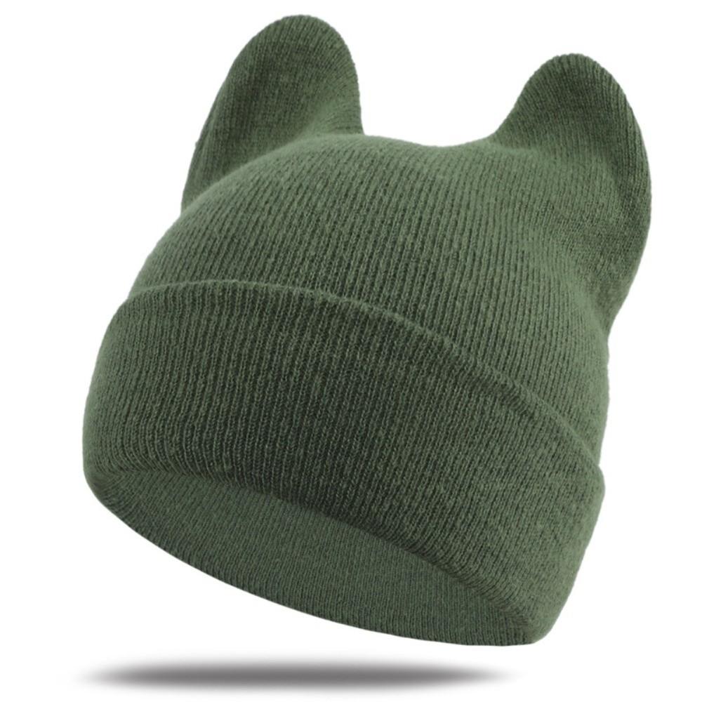 Korean Style Beanie Hat Cute Ears Pullover Hat Cute Knitted Hat Autumn