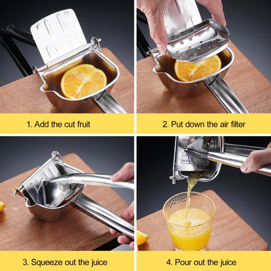 Ручная соковыжималка из нержавеющей стали, соковыжималка для цитрусовых, сверхмощная прочная ручная соковыжималка для лимона для домашней кухни