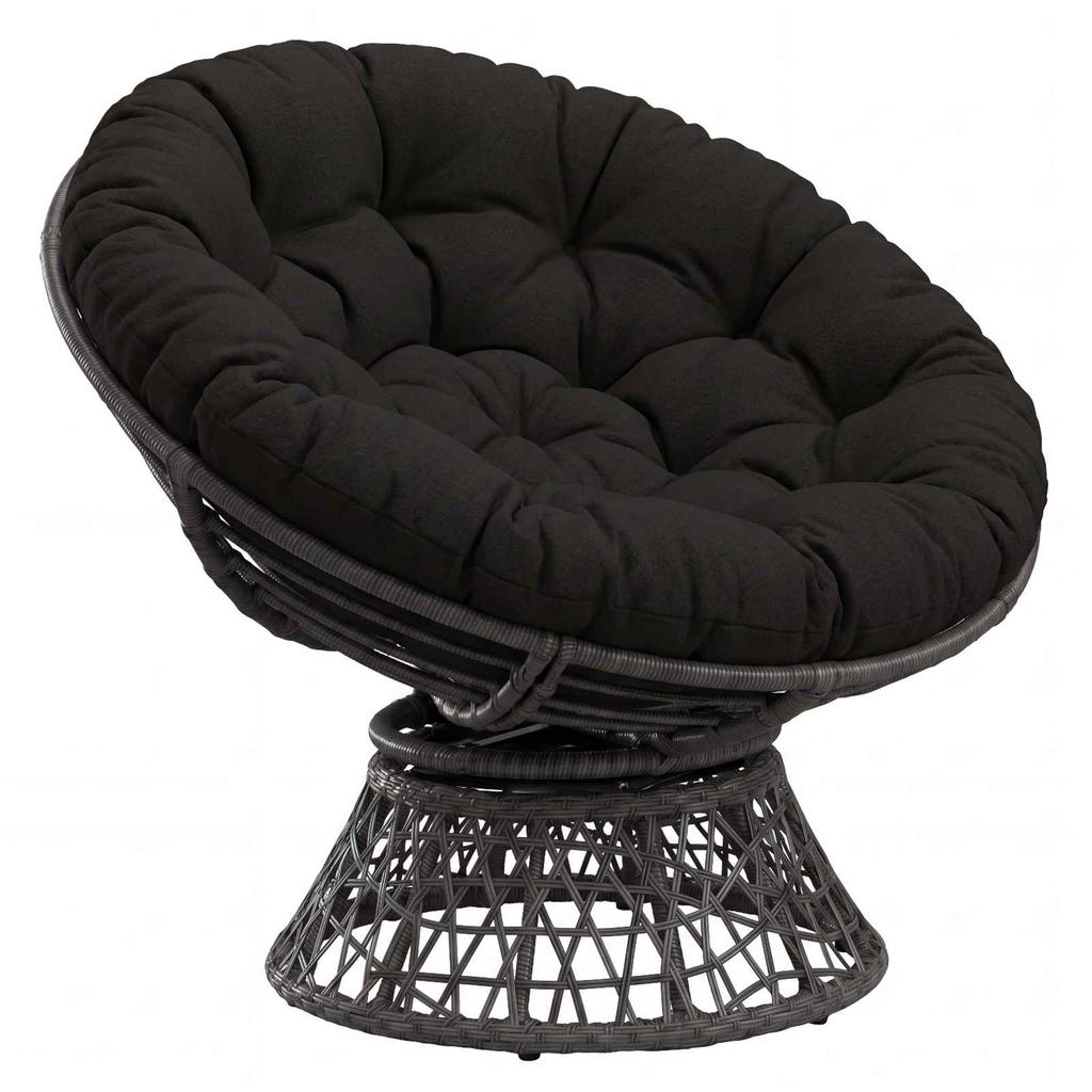 Papasan Chair Cushion VIANEN 100percent Polyester Black
