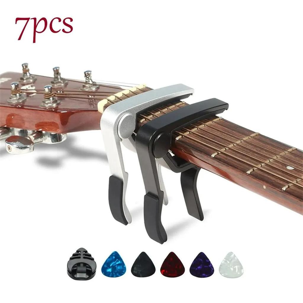 7pcs Guitar Capo for Acoustic And Electric Guitars With 5 Picks And 1 Holder