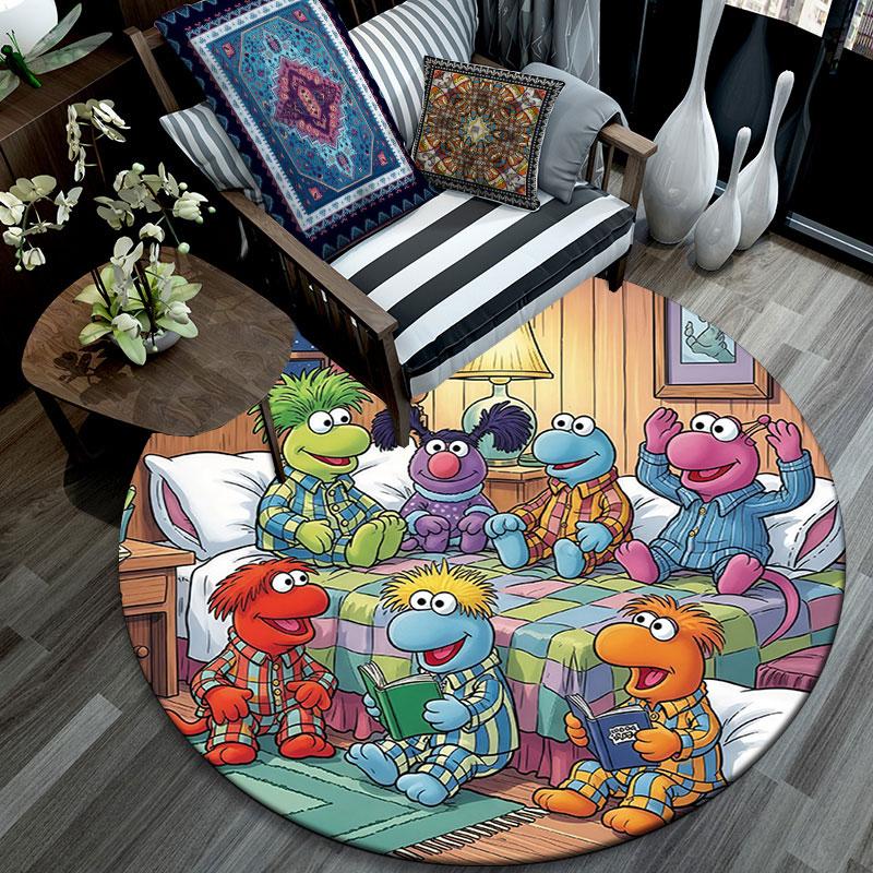 Sesame Street4,Round Area Rug,Carpet Rug for Living Room Bedroom Sofa Playroom Decor,Non-slip Floor Mat