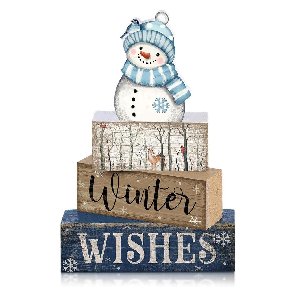 4Pcs Football Table Decorations Football Tiered Tray Decor Sport Game Centerpiece Sign Decorative Rugby Stack Block Gift for Fans Club Tailgate