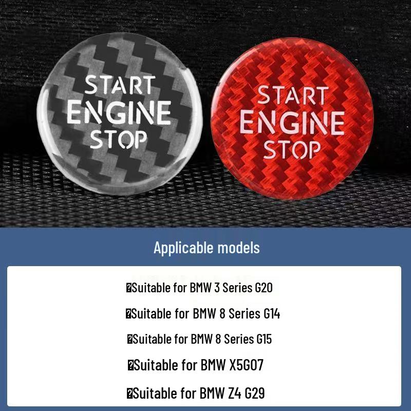 Наклейка на кнопку Start/Stop из настоящей карбоновой fibers для BMW, Mercedes-Benz, Volkswagen, Toyota, Nissan, Honda, Suzuki