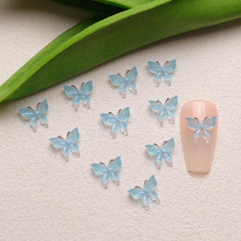 3D светящиеся бабочки для дизайна ногтей и чехол для телефона, аксессуары своими руками