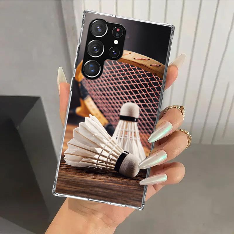 Badminton Sport Phone Case for Samsung Galaxy S26 S24 S23 Ultra S25 Edge S22 S21 Plus S20 FE + Soft Print Shell Funda Galaxy S25