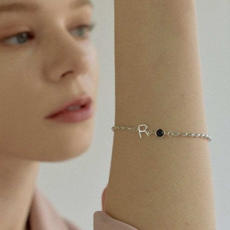 Beroe [Silver925] Stone initial bracelet