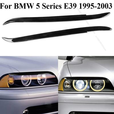 2 шт. Накладки на фары автомобиля, накладки на брови фар для BMW 5 серии E39 1995-2003, пластиковые накладки на фары