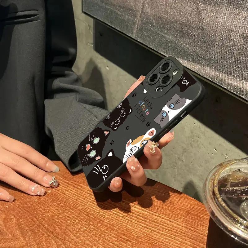 Cute Cartoon Cat TPU Phone Case For  Mi 14T 13T 12T 11T Pro 14 13 12 11 Lite 5G NE Poco F6 F5 X5 Pro Silicone Soft Cover