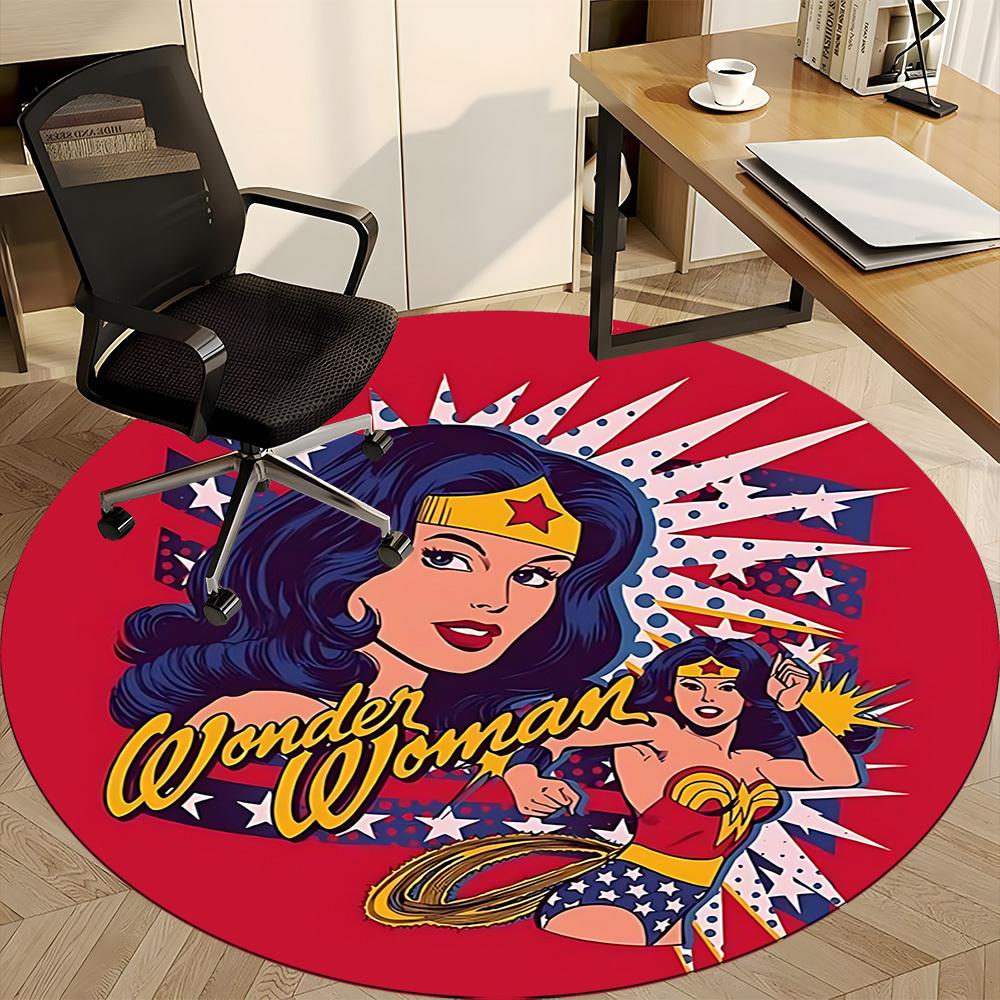 1 шт. Круглый ковер Wonder Woman для офиса, под офисные стулья, в спальню, гостиную, домашний декор, Декор для комнаты, Доступен в различных размерах