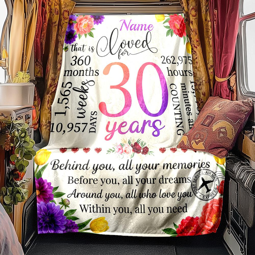 Happy 30Th Birthday Customize Your Name Blankets Are Warm Soft Blankets Perfect For Naps Sofas And Relaxation They Also Make Great Christmas Halloween