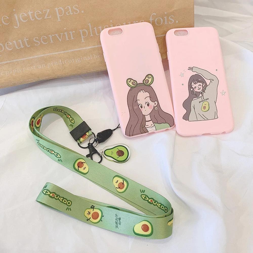 Long Lanyard Neck Strap Keychain Lanyards Cell Phone Lanyard Mobile Phone Straps Fruit Lanyard