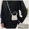 Mini Small Bag New Hand-woven Pearl Chain Beaded White Small Bag Versatile Shoulder Messenger Bag