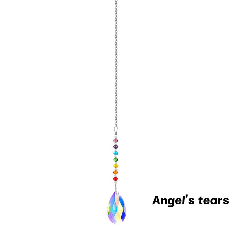 1Pc Colorful Crystal Sun Catcher Rainbow Maker with Hanging Chain for Home Decoration Thanksgiving Decorative Prism