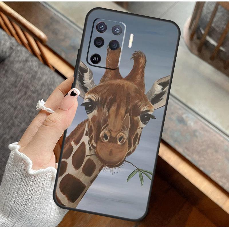 Чехол для телефона с рисунком жирафа для Oppo A38 A58 A74 A15 A80 A60 A40 A94 A54 A98 A78 A18 A16 A76 A96 A17 A77 A57S