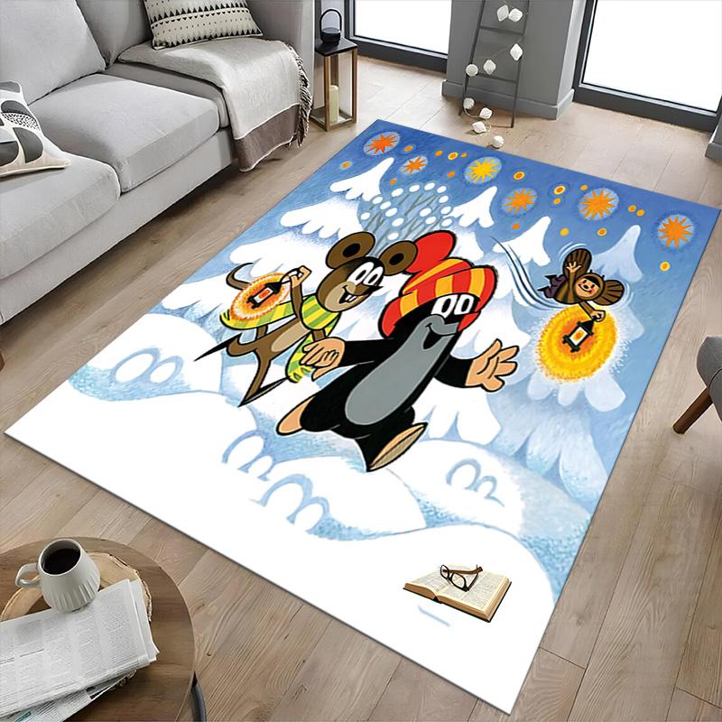 Winter Festival Celebration Carpet For Playroom Bedroom Living Room Sofa Home Decorkids Game Area Rug Nonslip Floor Mat