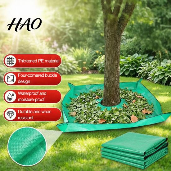 Outdoor Lawn Debris Collector Landscape Tarp for Trimming, Garden Pruning with Hole & 4 Landscaping Waste Catching Sheet Corner Buckles, Shrub