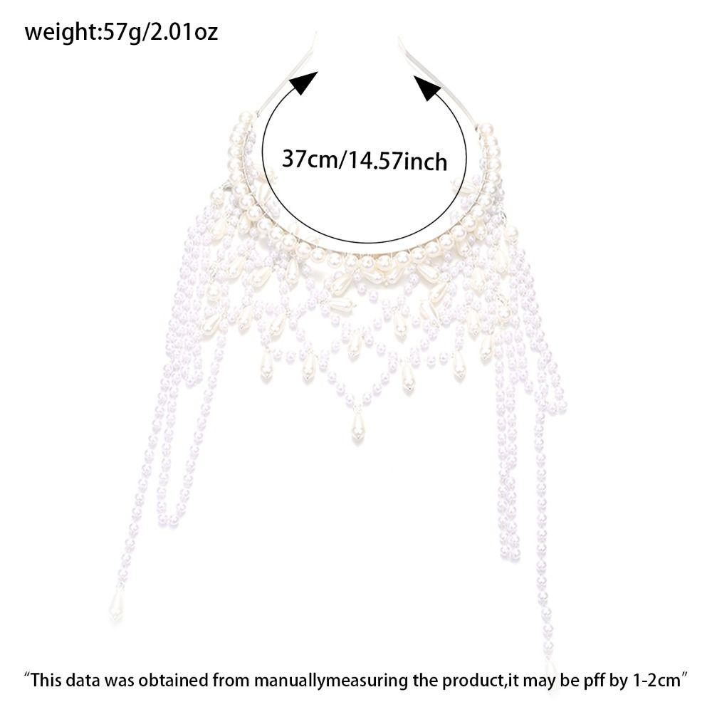 Handmade Bride Fashionable Headband Hair Jewelry Pearls Chain Headbands Holiday Celebration