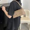 Женская ретро-сумка-тоут Модная винтажная сумка под мышку Портативная повседневная из ПУ-кожи Однотонная с простой ручкой Сумки через плечо