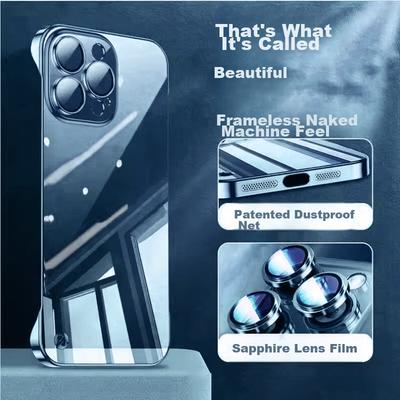 With Built-In Lens ProtectorPhone Case for IPhone 12 Pro, Borderless with Full Lens Protection, Fully Transparent, Ultra-Thin, Shockproof Case