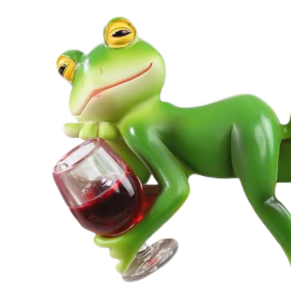 Забавная статуэтка лягушки-пьяницы, обнимающая цветочный горшок, смола, подвесная фигурка лягушки, миниатюрная фигурка лягушки для украшения цветника, двора, газона