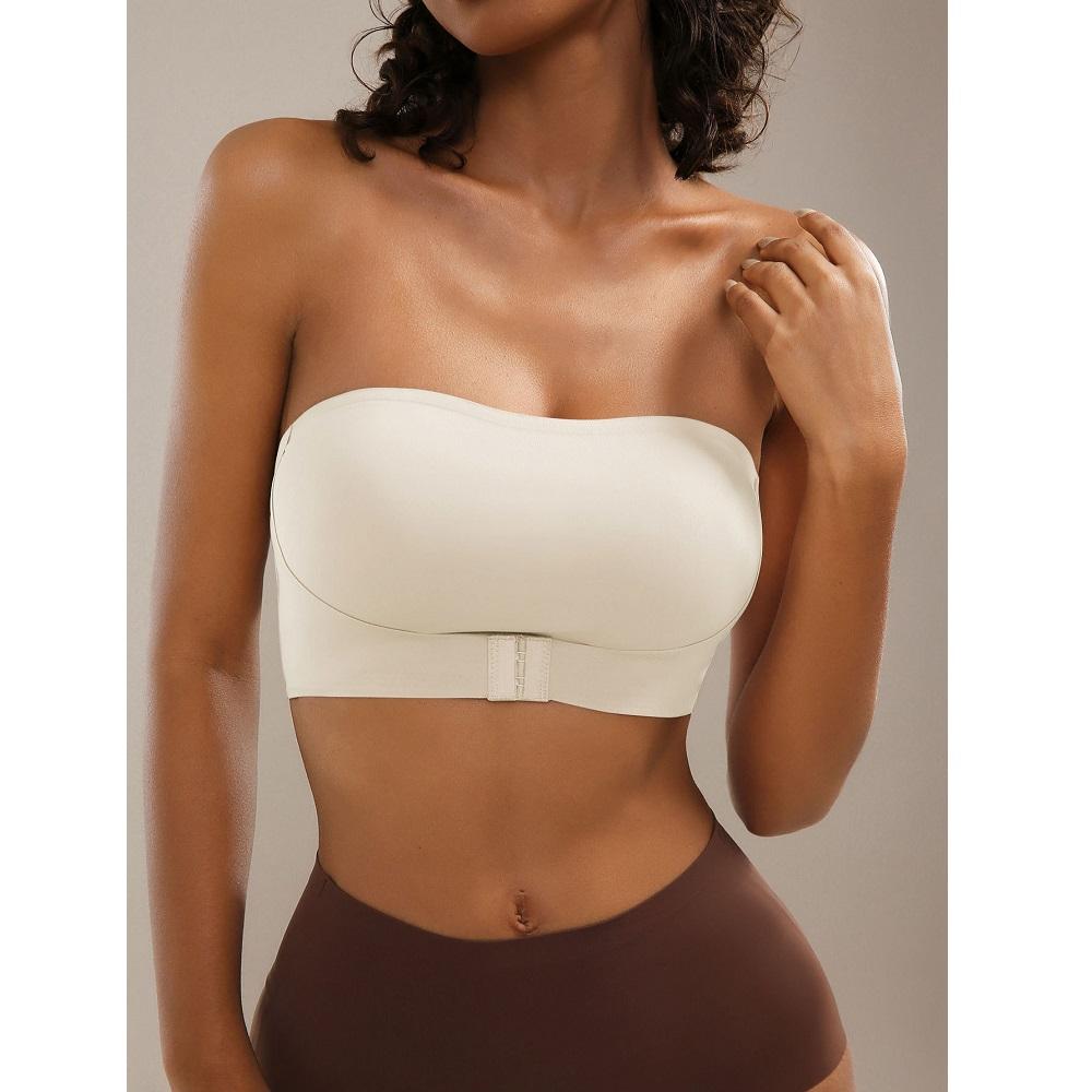 Бюстгальтер без бретелек для женщин с застежкой спереди, бесшовный бюстгальтер Push Up Tube Top, женское нижнее белье