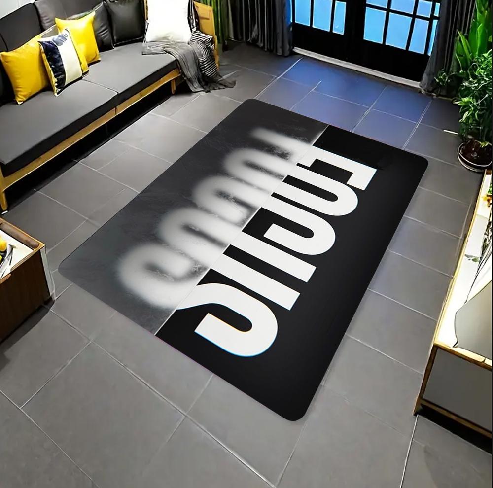 Vague Focus 3D Typography Design Area Rug Rug for Bedroom Living Room Home Sofa Decoration,kids Play Decor Floor Mat Gift
